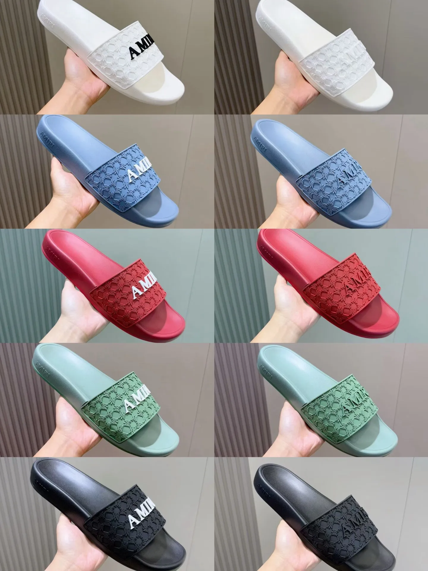 [AMIRI* Emil] P: 300💰 Size: 39-45 Official website new original 1:1 AMIRI* Emil classic men's slippers, high-end boutique, original material, TPU upper, foam bottom, fine workmanship, casual, loose and comfortable, a must-have in summer.
